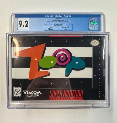 Zoop Nintendo SNES 1995 CGC 9.2 SEALED V-Seam A++ - Image 1 of 2
