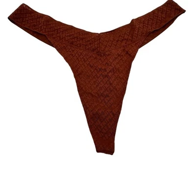 Calcinha tanga SKIMS Kim Kardashian logotipo malha açafrão ferrugem PN-THG-1100 feminina tamanho 2X - Imagem 1 de 4