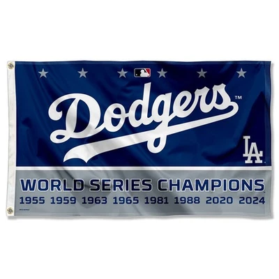 Los Angeles Dodgers 8 Time World Champions Series Banner Flag - Image 1 of 4