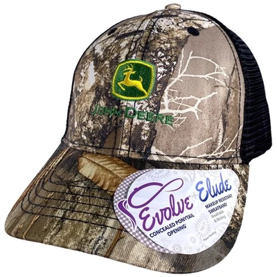 Sombrero para mujer John Deere Evolve/Elude Snapback resistente al maquillaje cola de caballo agujero ¡NUEVO! Foto 1 de 4