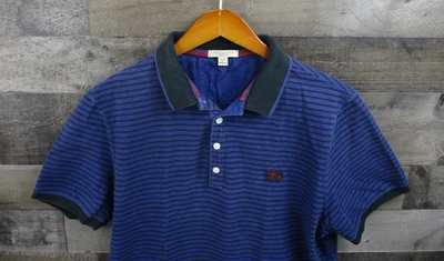 Burberry Brit Polo Shirt Womens XL Striped Short Sleeve Embroidered Brit Shirt - Image 1 of 4