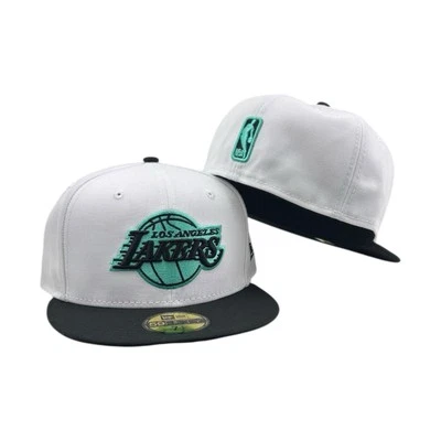 Los Angeles Lakers white black 59Fifty fitted NFL hat cap - Image 1 of 4