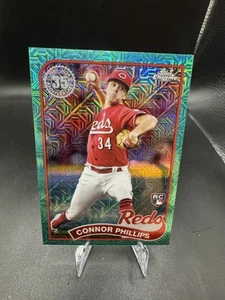 2024 Topps Series 2 CONNOR PHILLIPS SILVER PACK AQUA CHROME 159/199 REDS RC - Picture 1 of 3