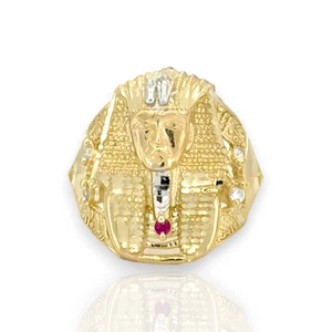 Mittelgroßer oder großer Pharao Ägyptischer König mit CZ - 10K Gelbgold - Größenvariation - Bild 1 von 16