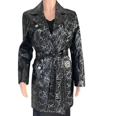 Jaqueta de couro preta camurça M couro real cropped Moto Y2K aparência vintage - Imagem 1 de 4