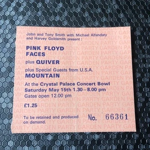 Pink Floyd The Faces ticket Crystal Palace Bowl - Garden Party 15/05/71 #66361 - Picture 1 of 1
