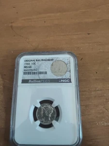 1944 10 Cent Ms64 NGC With Original Bag Fragment Bullion Plus - Picture 1 of 1