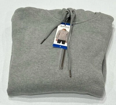Buffalo David Bitton Men's Half-Zip Fleece Hoodie, Gray, Size L - Image 1 of 3