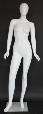 MANNEQUINS.SHOP 5' 11" Abstract Head Female Mannequin Matte White Body Form Torso SFW55E-WT