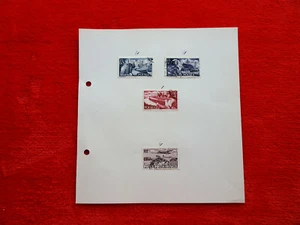 STAMPS POLAND 1955 - 1956 SHIPS AND PLANE 1 ALBUM PAGE 4 STAMPS USED - Picture 1 of 2