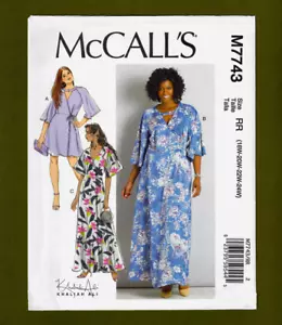 Women's V-Neck Wrap Dress or Caftan Sewing Pattern (Sizes 18W-24W) McCalls 7743 - Picture 1 of 6