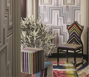 Designer CHRISTAIN LACROIX Stoff Arc En Ciel BAUMWOLLE Samt Prisme Fcl7028/01 - Bild 1 von 2