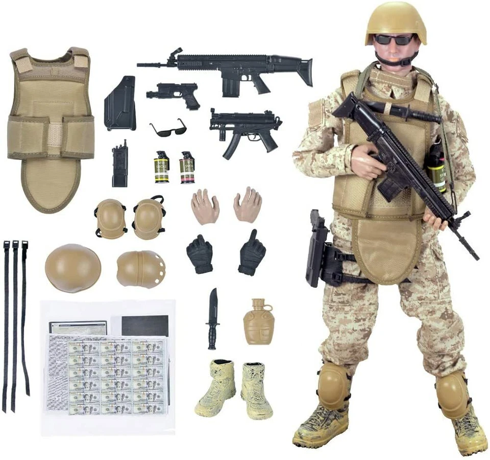 12'' American Military Soldiers Special Forces Army Man Action Figures Play Set - Image 1 of 4