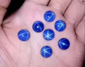 Top Quality Round Cabochon Blue Star Sapphire Lab-Created AAAA+ Loose Gemstone - Picture 1 of 4