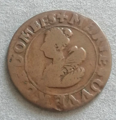 DOMBES - PRINCIPAUTÉ DE DOMBES - MARIE DE BOURBON-MONTPENSIER DT 1623 en cuivre - Photo 1/2