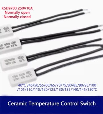 KSD9700 250V 10A Ceramic Temperature Control Switch NC / NO 40°C to 150°C - Image 1 of 4