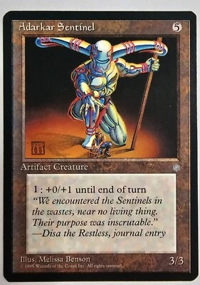 MTG Magic The Gathering Card Adarkar Sentinel Artifact Creature Ice Age 1995 - Image 1 of 2