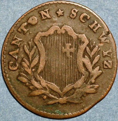 1810 Swiss Canton Schwyz 2/3 Batzen Billon KM#56 - Image 1 of 2