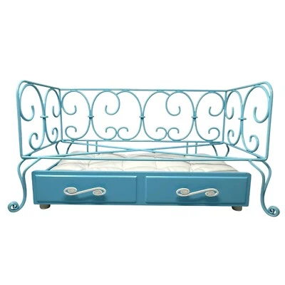 American Girl Doll Turquoise Curlique Trundle Daybed Bed White Mattress READ - Image 1 of 4