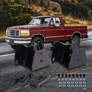 4" Rear Drop Lowering Kit Shackles Hangers For Ford F-150 F-100 2WD 1973-1996 - Picture 1 of 10