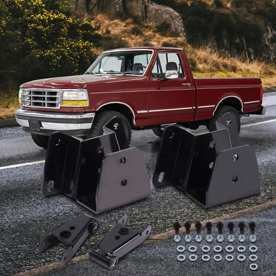 Kit de reducción de caída trasera de 4" grilletes colgadores para Ford F-150 F-100 2x2 1973-1996 Foto 1 de 4