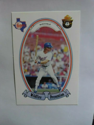 1988-TEXAS RANGERS-Smokey-Wildlife Prevention-#22-Steve Buechele-POSTCARD Cover