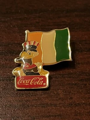 Prendedor de solapa bandera de Costa de Marfil vintage 1984 de los Juegos Olímpicos de Los Ángeles Coca Cola Sam Eagle Foto 1 de 3