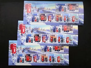 3 Sheets 1st 2nd Class GB Christmas Stamps 2018 MNH Unfranked OFF Paper with Gum - Picture 1 of 3