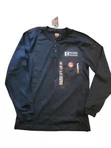 NWT Timberland Pro Shirt Men's Medium Black Cotton Core Flame Resistant Henley - Picture 1 of 4