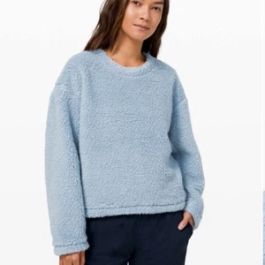 Lululemon Wool Whenever Crew Sweatshirt Size 12 Chambray Blue Sherpa Fleece - Picture 1 of 9
