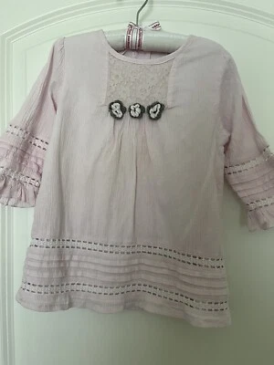 Little Lass girls tunic top pink 4T long sleeve ribbed gauzy material - Image 1 of 4