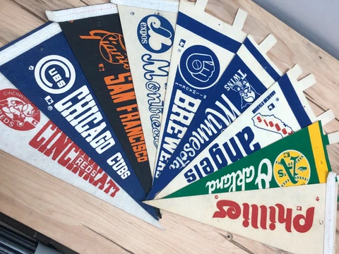 Vintage MLB Mini Pennant flags CHOOSE YOUR TEAM Cover