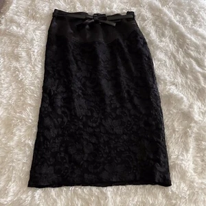 Frank Lyman Design Pencil Skirt, Size 4, Black, Nylon Blend, Zipper, Belt - Foto 1 di 9
