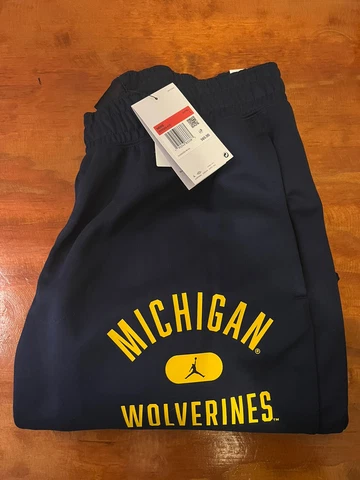 Rare Nike Jordan Michigan Wolverines Spotlight Jogger Pants Mens Sz L DD6369-419 Cover