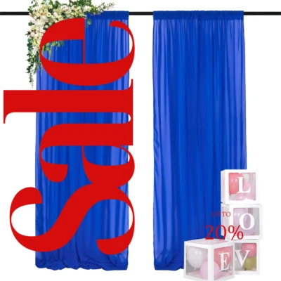 2 PANELS Chiffon Backdrop Curtains Drapes Sheer Chiffon Fabric Photography - Image 1 of 2