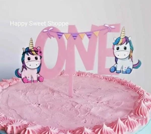 Unicorn One Cake Topper Acrylic - Picture 1 of 4