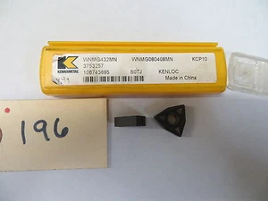 2 NEW KENNAMETAL INSERTS WNMG432MN WNMG080408MN KCP10 LOT *196* - Picture 1 of 2