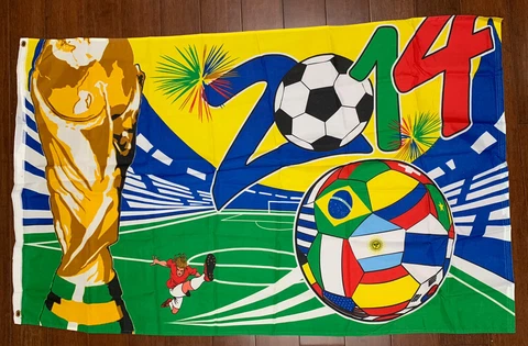 2014 World Cup Trophy Brasil (Brazil) Various Countries  Soccer Flag 3' X 5' New Cover