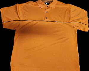 FootJoy Mens L Orange Prodry Super Light Short Sleeve Polo Shirt Collared - Picture 1 of 4