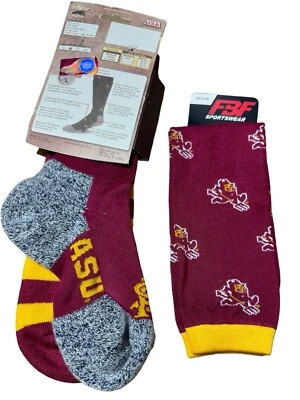 Lot Of Arizona State University Trecker 2 Calf Socks & Leg Warmers NCAA Medium - Image 1 of 4