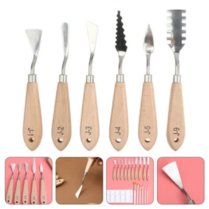 6 Pcs Spatule De Peinture À L'huile Spatules Mélange Couleurs Étudiant - Foto 1 di 12