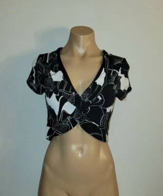 Куртка болеро White House Black Market средняя классическая с цветочным принтом открытая спереди - Изображение 1 из 4