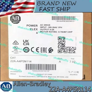 22A-A4P5N114 New Allen-Bradley PowerFlex 4- 0.75 kW (1 HP) AC Drive Free Ship US - Picture 1 of 5