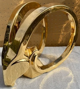 Rare Vintage 80s Jaru 18k GOLD RAMS HEAD Ceramic Statue, Hollywood Regency Sheep - Bild 1 von 12