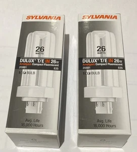 (2) SYLVANIA 20881 26W, DULUX T/E IN, AMALGAM, FLUORESCENT 835 lamps bulbs - Picture 1 of 2