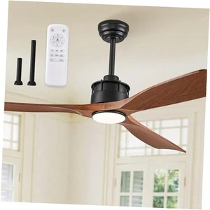 52" Ceiling Fans with Lights and Remote Control, Flush Mount Walnut With Light - Picture 1 of 8