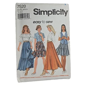 Simplicity 7520 SKIRTS Gathered Tiers Sewing Pattern Misses SZ 8-12 UNCUT - Picture 1 of 3