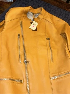 Michael Kors Men (peanut) Leather Jacket Sz M 100% Real Lamb Leather Reg 898.00 - Picture 1 of 22