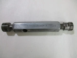 GTD/ Greenfield 3/8-18 A NTP L-3 Double End Pipe Thread Plug Gage Go - Picture 1 of 1