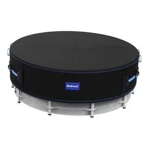 with Reflective Strips, 420D Swimming Pool Cover for 15 Ft Round Pool Cover - Picture 1 of 8